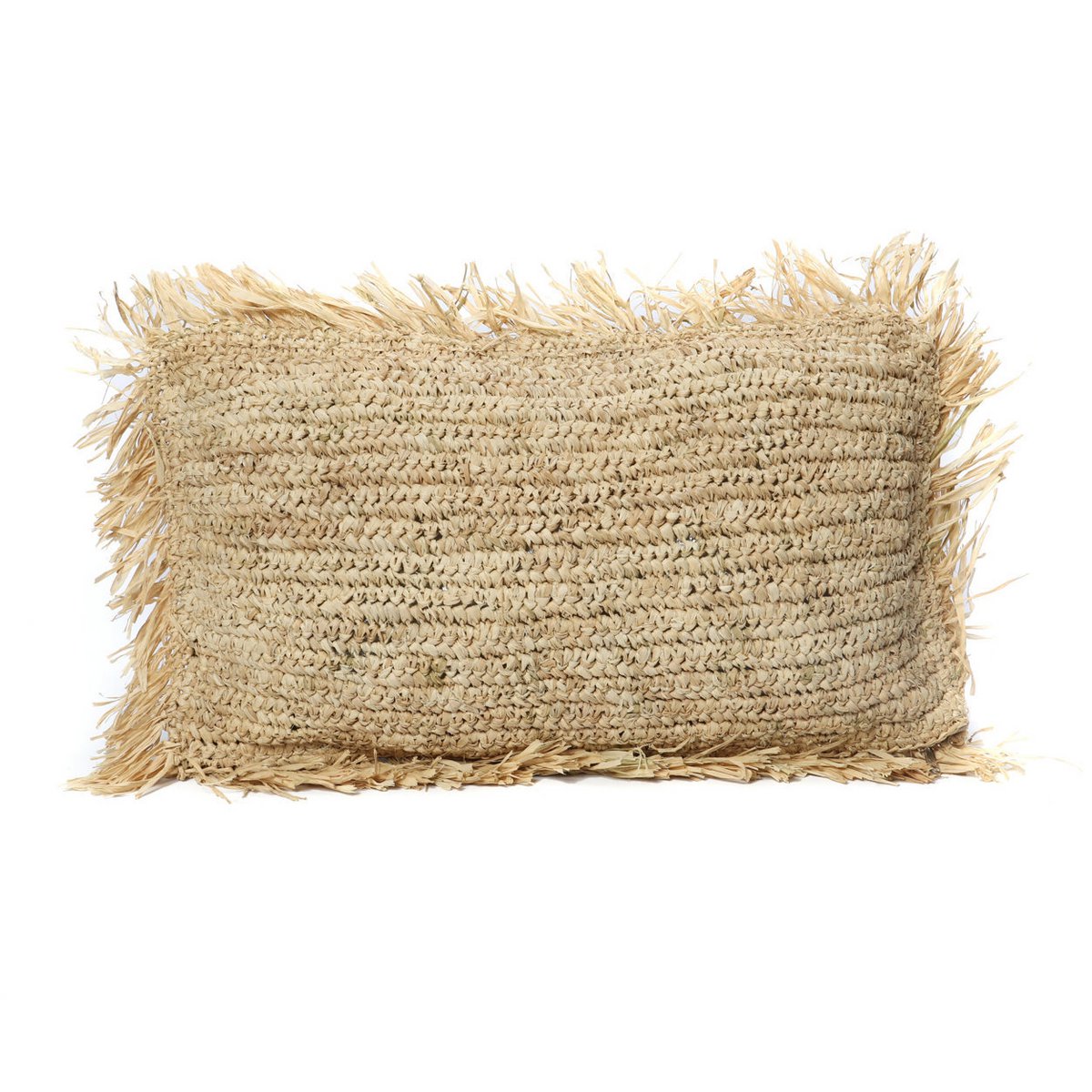 Het raffia -kussendeksel rechthoekig - natuurlijk - 30x50