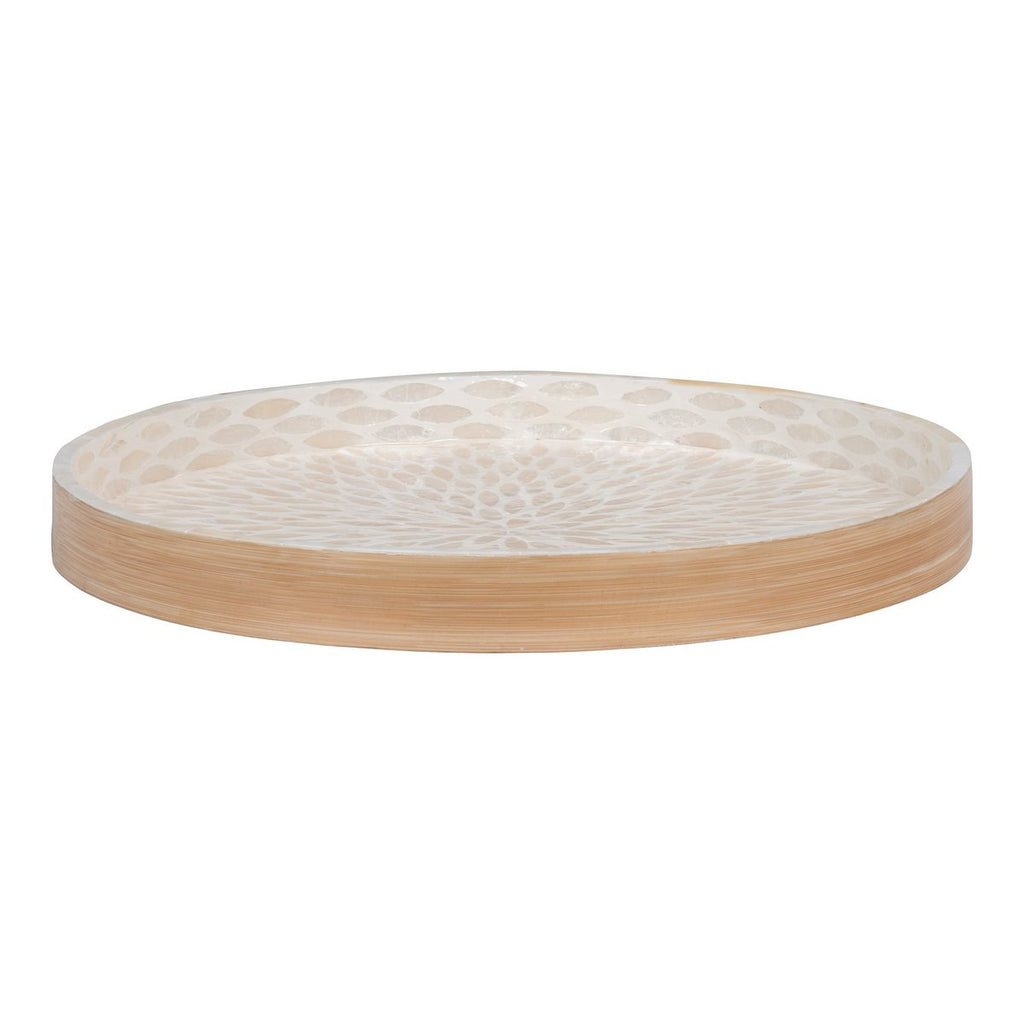 Dienblad - Dienblad, bamboe/capiz, beige, 40x40x3,5 cm