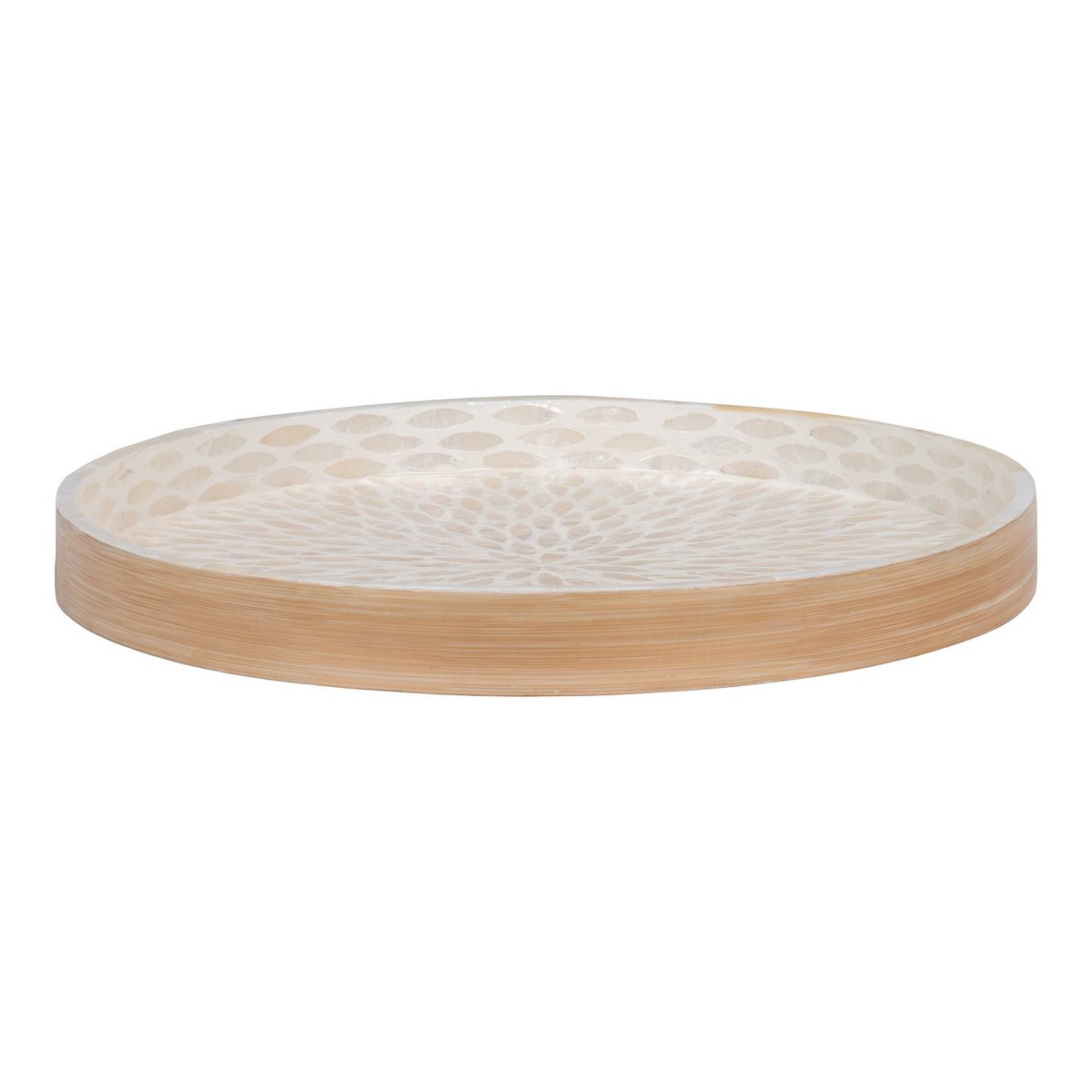 Dienblad - Dienblad, bamboe/capiz, beige, 40x40x3,5 cm