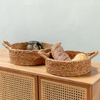 Broodmand | Kleine ronde mand | Decoratieve geweven opbergmand van waterhyacint JAWAH (2 maten)