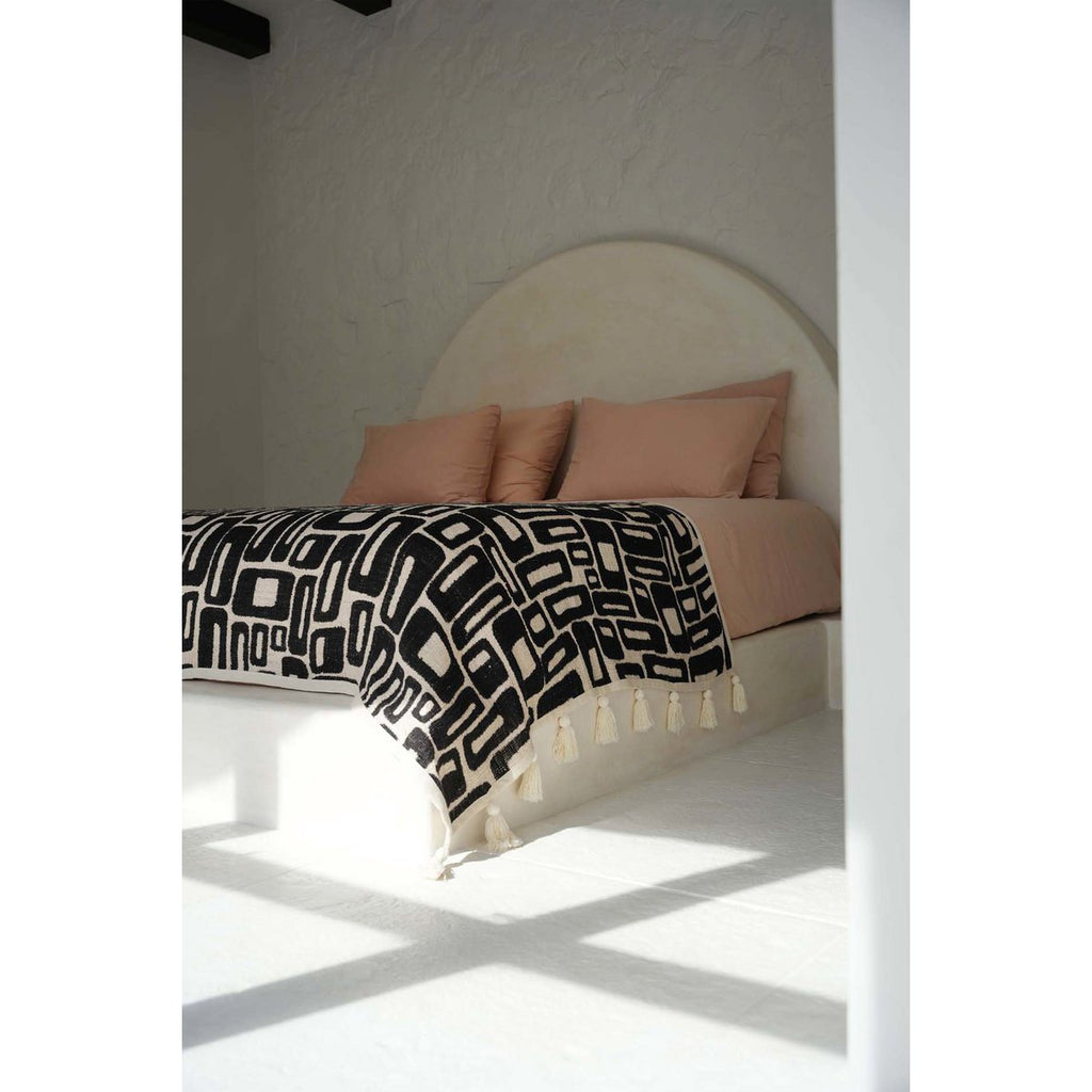 De Aztec Bedsprei - Natuurlijk Zwart