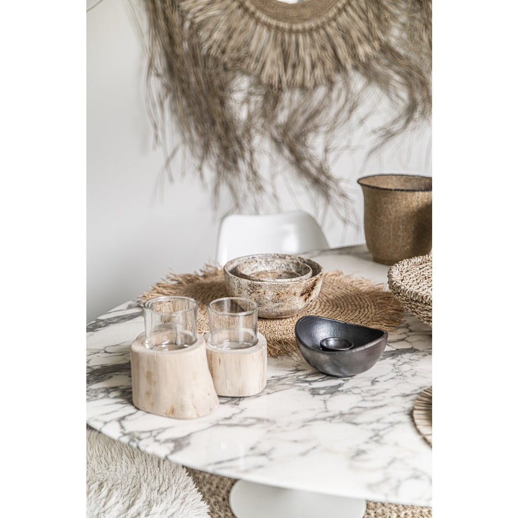 The Burned Curved Bowls - Zwart - Set van 3