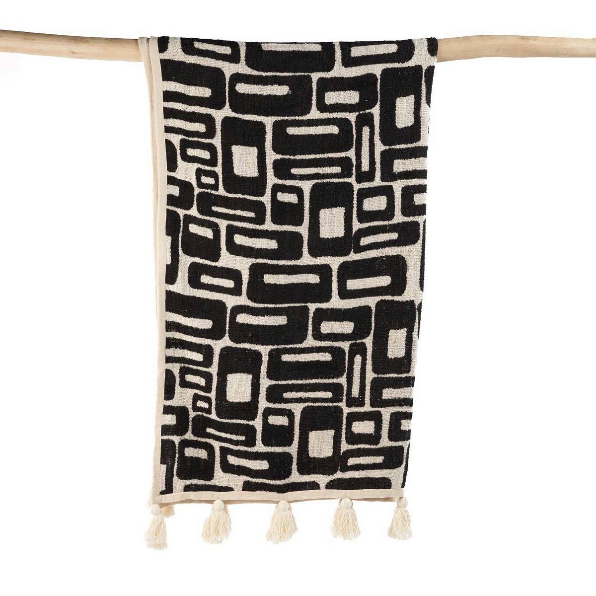 De Aztec Bedsprei - Natuurlijk Zwart