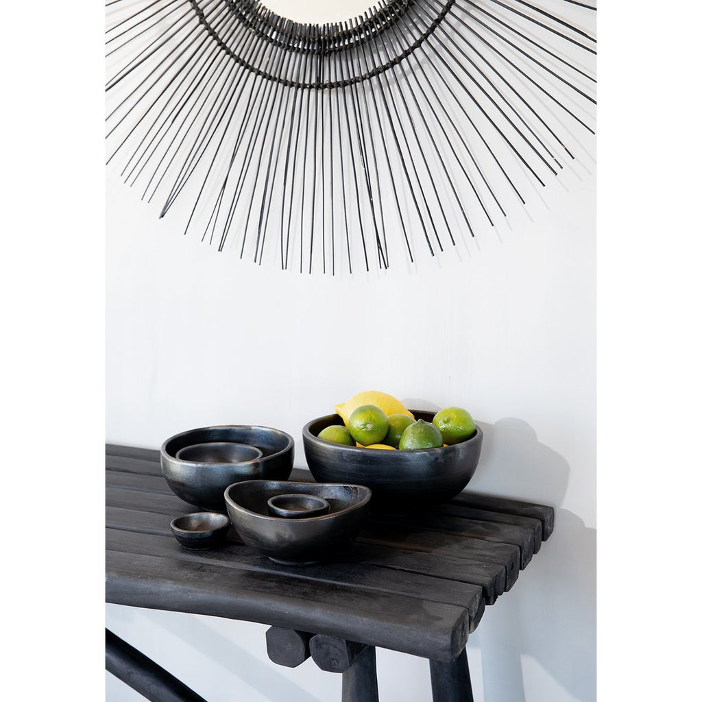 The Burned Curved Bowls - Zwart - Set van 3