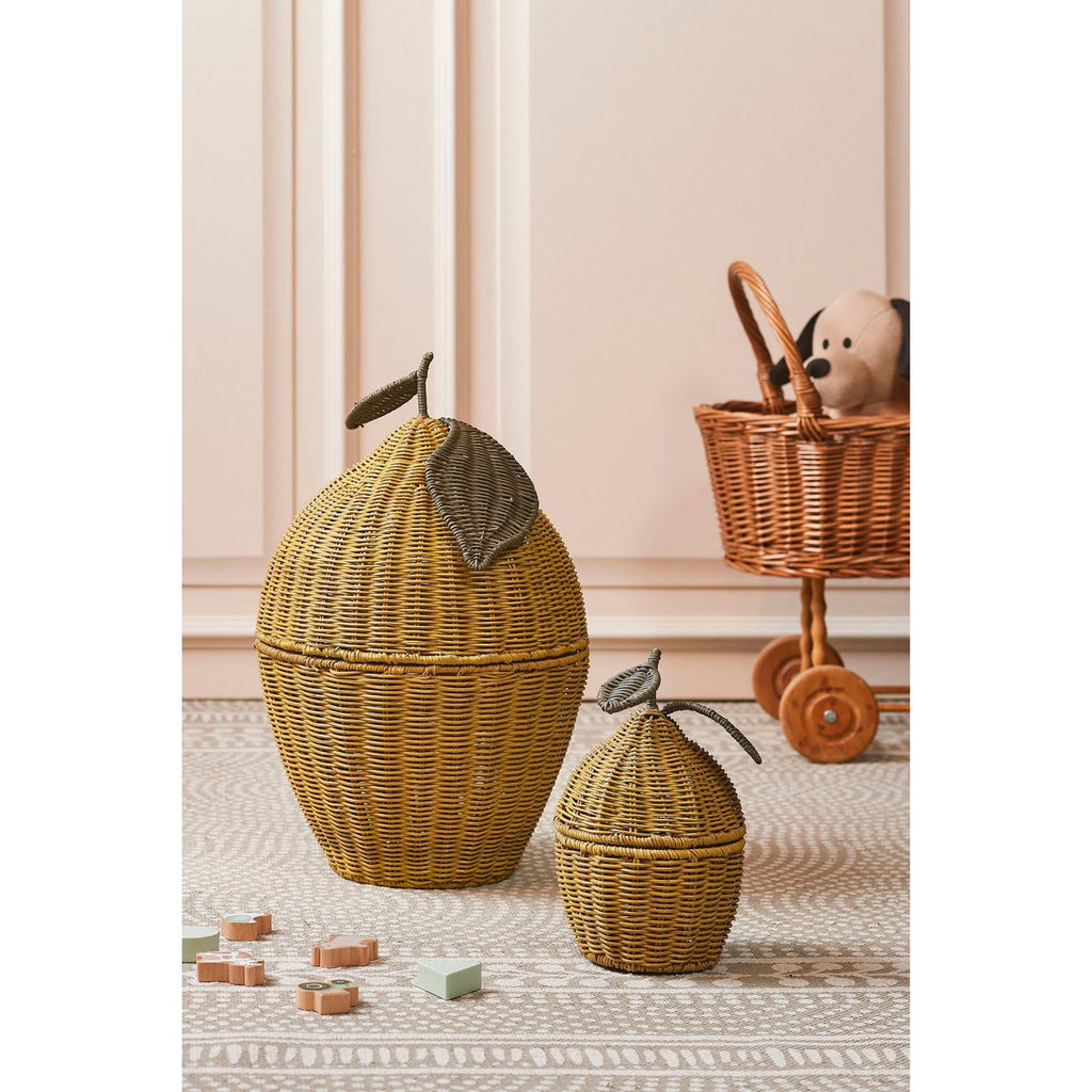Opbergmand set Geel Rotan hout